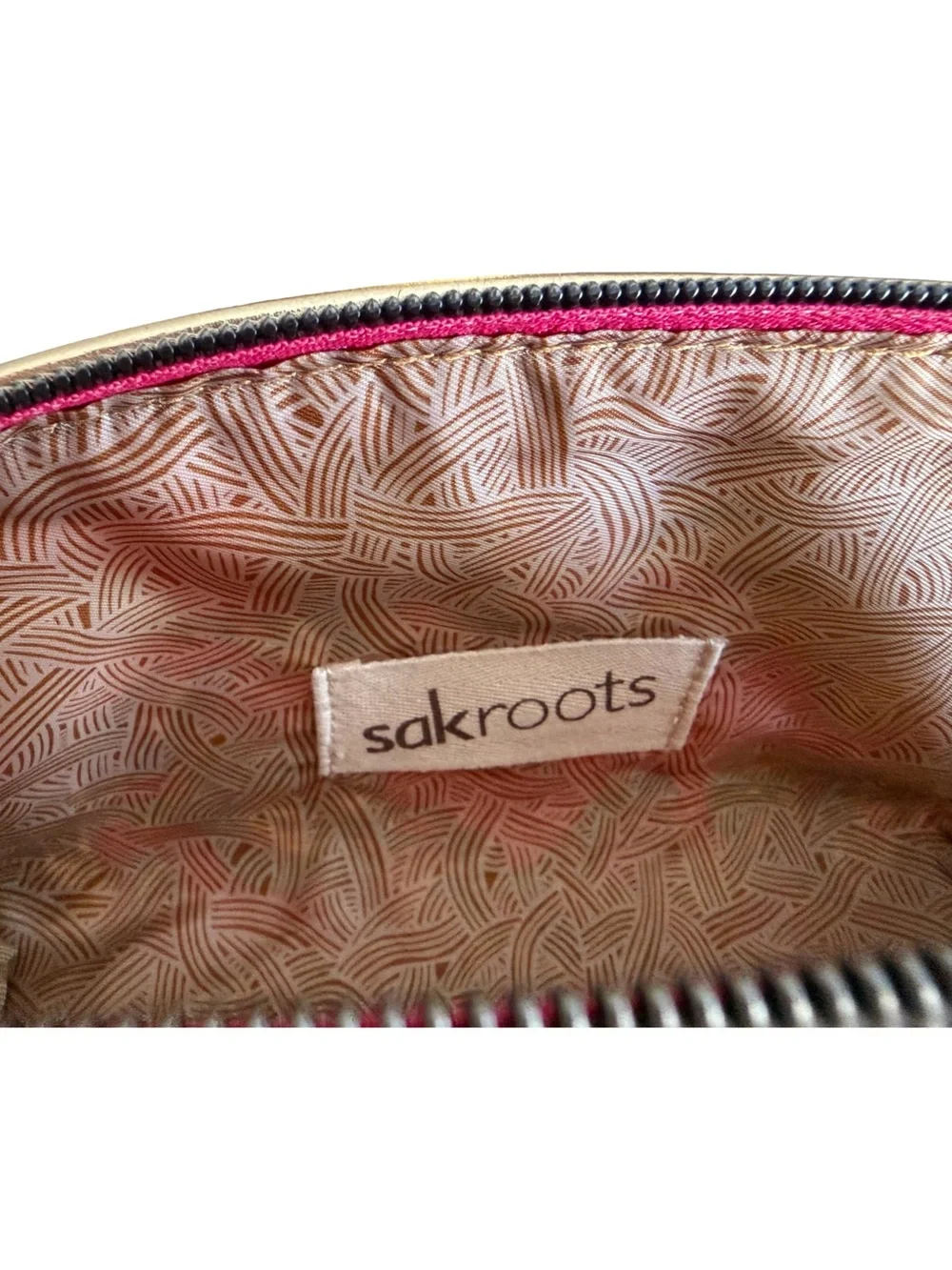 NWT Sakroots Pink Floral Cosmetic Pouch Boho Makeup Bag Travel Case